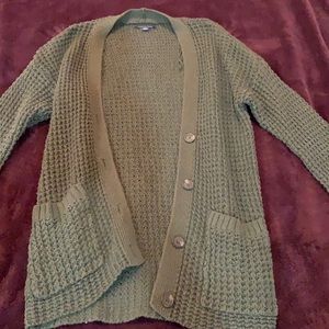 Green cardigan with buttons, size S